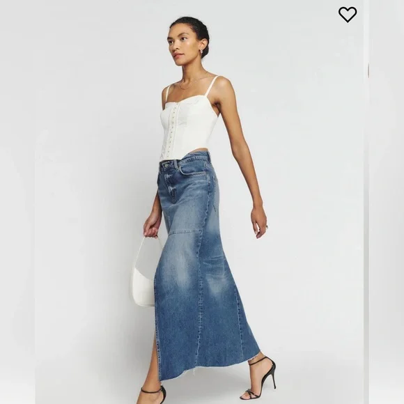 Reformation hotsell jean skirt